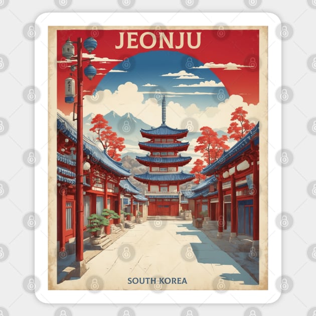 Jeonju South Korea Travel Tourism Retro Vintage Sticker by TravelersGems